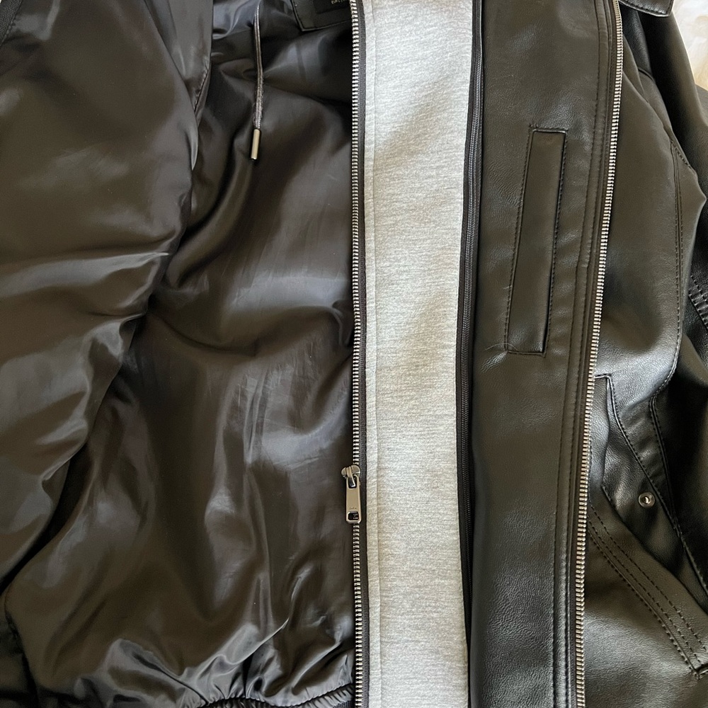 Zara Man Double Zipper Faux Leather Jacket W/ Removab… Gem